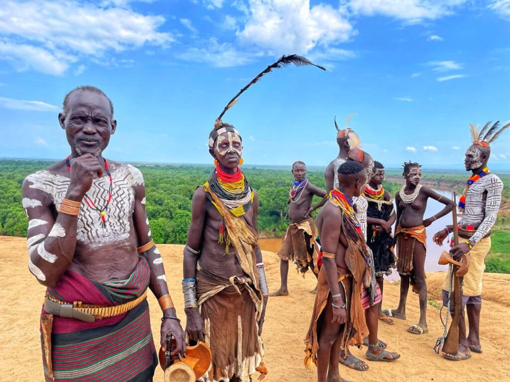 Hariman expedition travelers exploring Ethiopian scenic landscapes on private tour