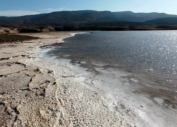 The salt-crusted shore of a lake in Abijatta-Shalla National Park